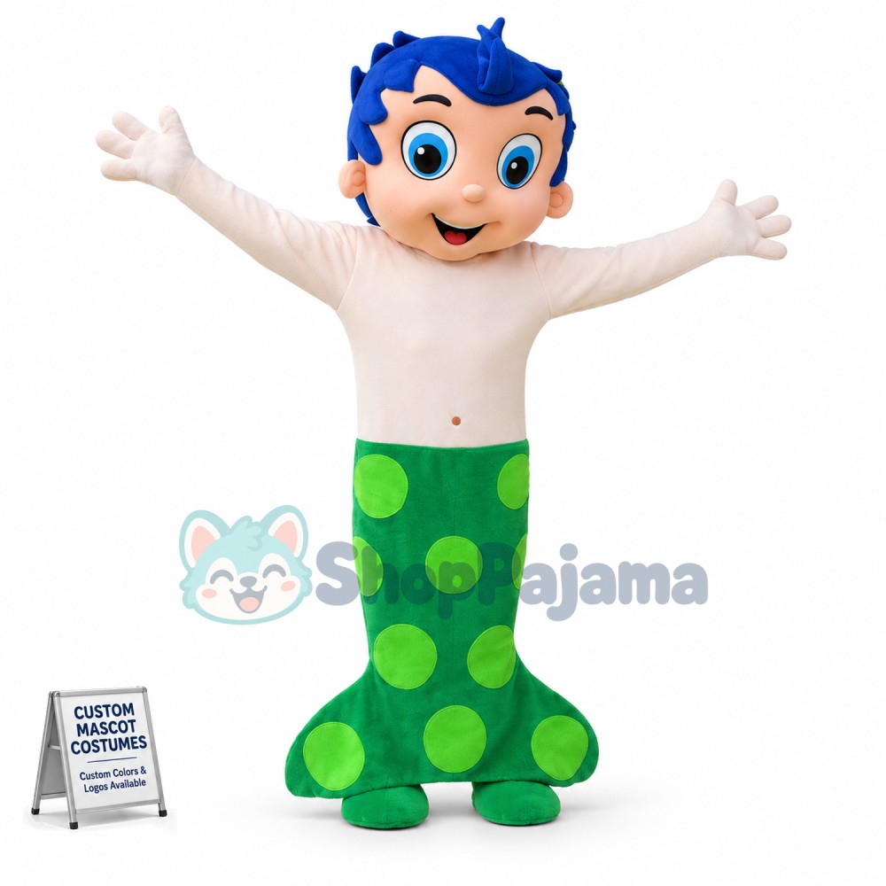 Blue Boy Mermaid Mascot Costume