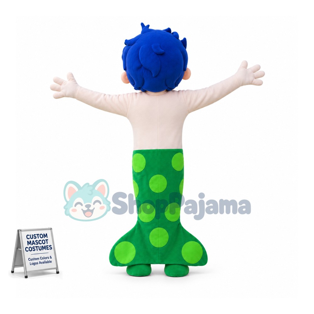 Blue Boy Mermaid Mascot Costume