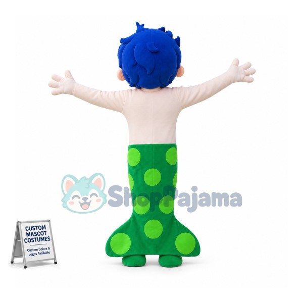 Blue Boy Mermaid Mascot Costume