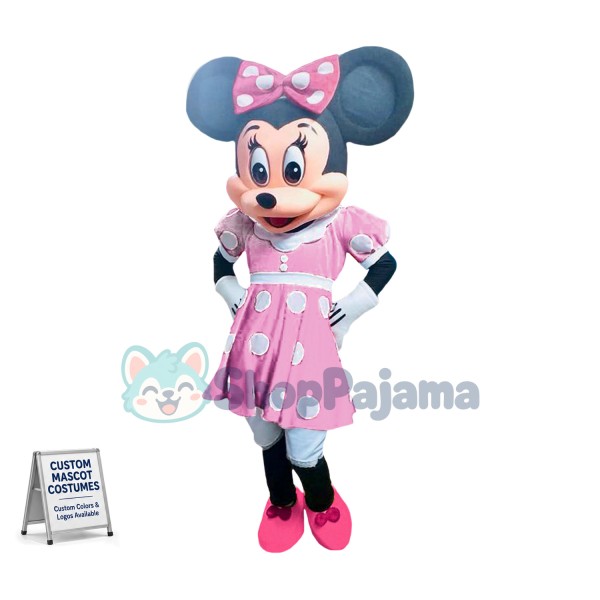 Mouse Clubhouse Pink Lady Mouse Minnie Mascot Costume