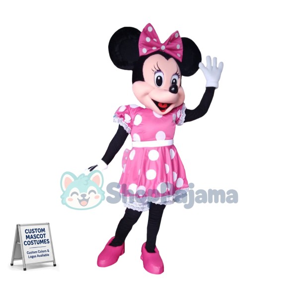 Mouse Clubhouse Deluxe Pink Miss Mouse Minnie Mascot Costume