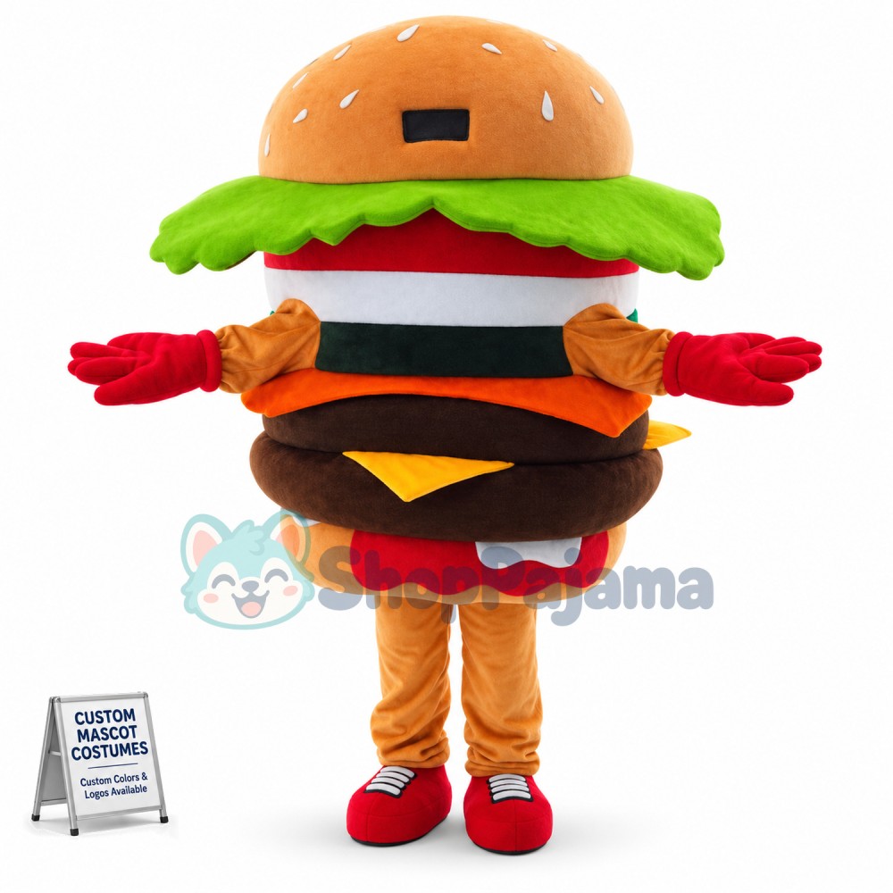 Hamburger Mascot Costume Advertising Restaurant Costume