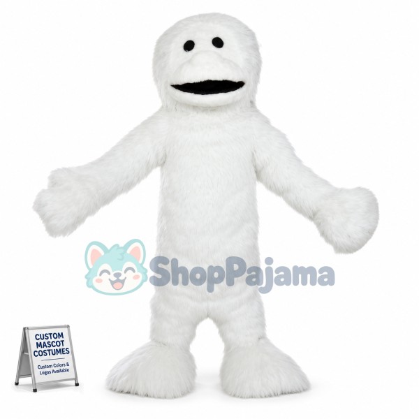 Adult White Yeti Mascot Costume