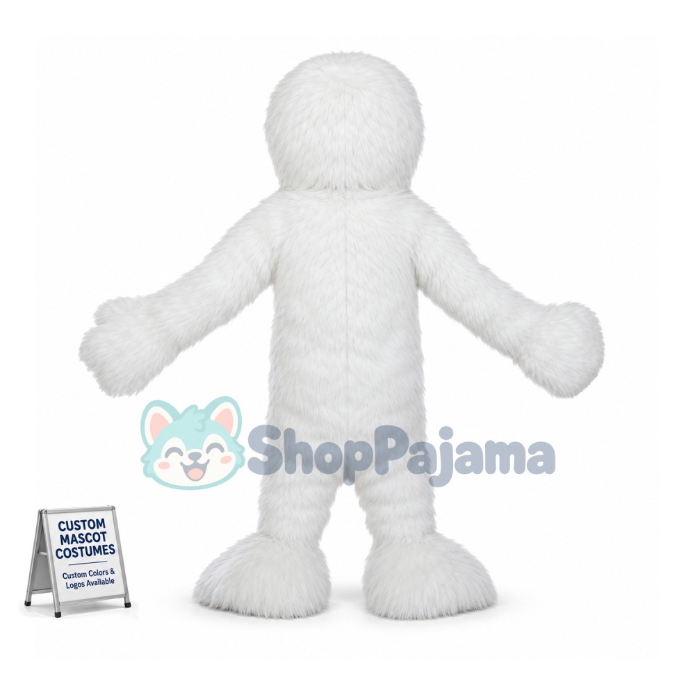 Adult White Yeti Mascot Costume
