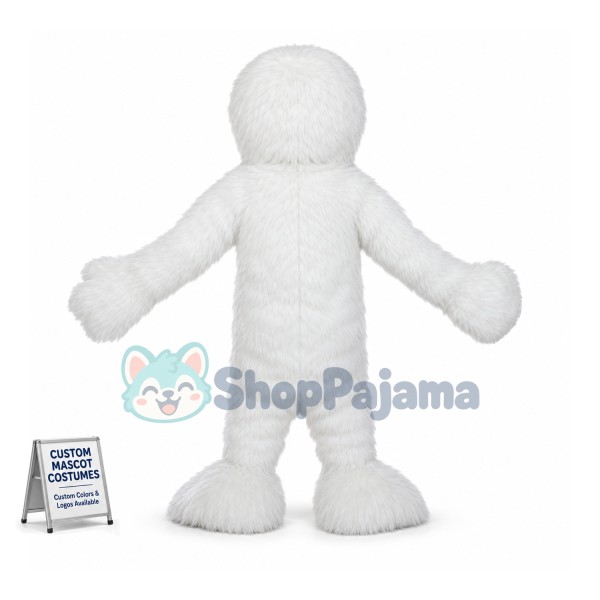 Adult White Yeti Mascot Costume
