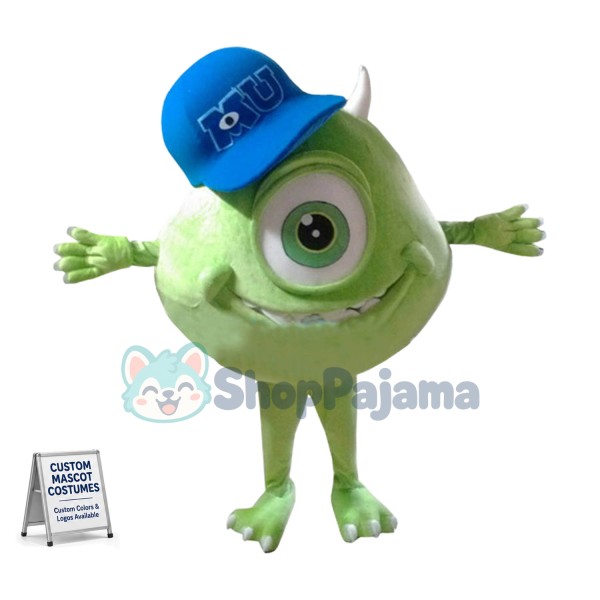 Mike Wazowski Mascot Costume From Monsters University Fancy Dress Custom Mascot