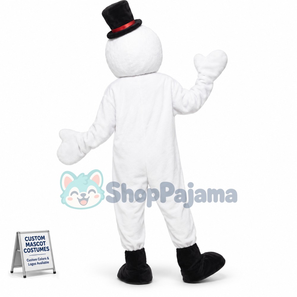 Black Hat Snowman Mascot Costume