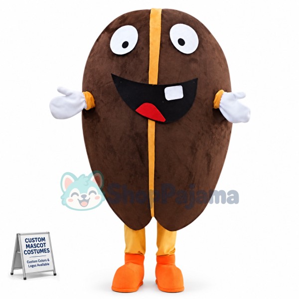 Lovely Coffee Bean Cartoon Mascot Costume