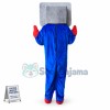 Blue Computer Mascot Costumes Custom Mascot