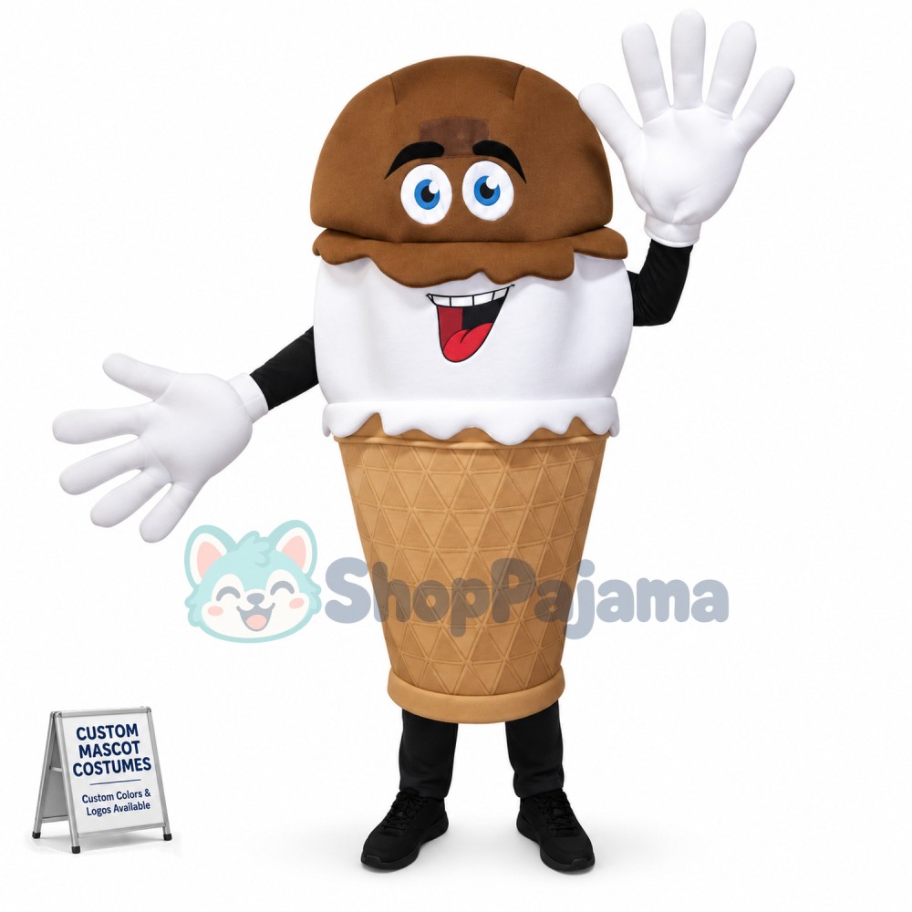 Hand-Dipped IceCream Waver Adult Mascot Costume