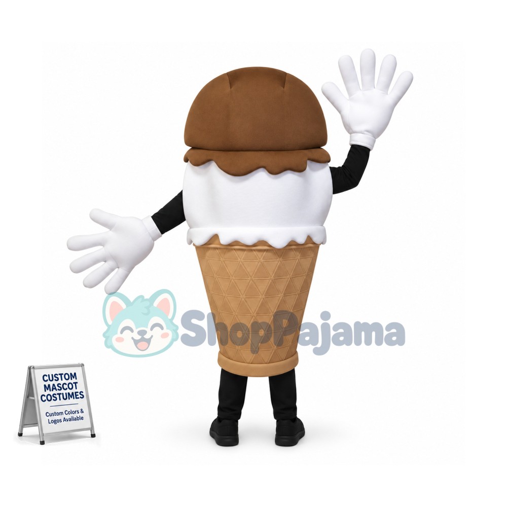 Hand-Dipped IceCream Waver Adult Mascot Costume