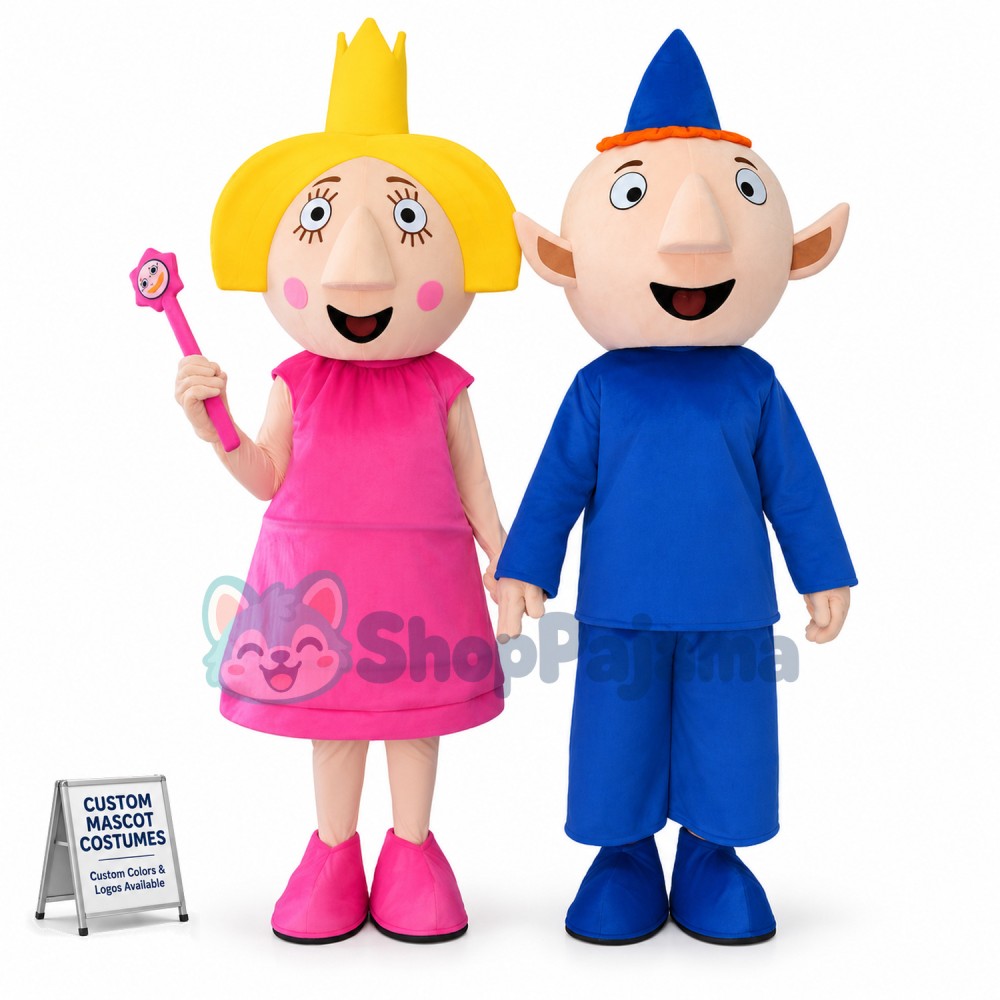 Ben and Holly Mascot Costume For Adults