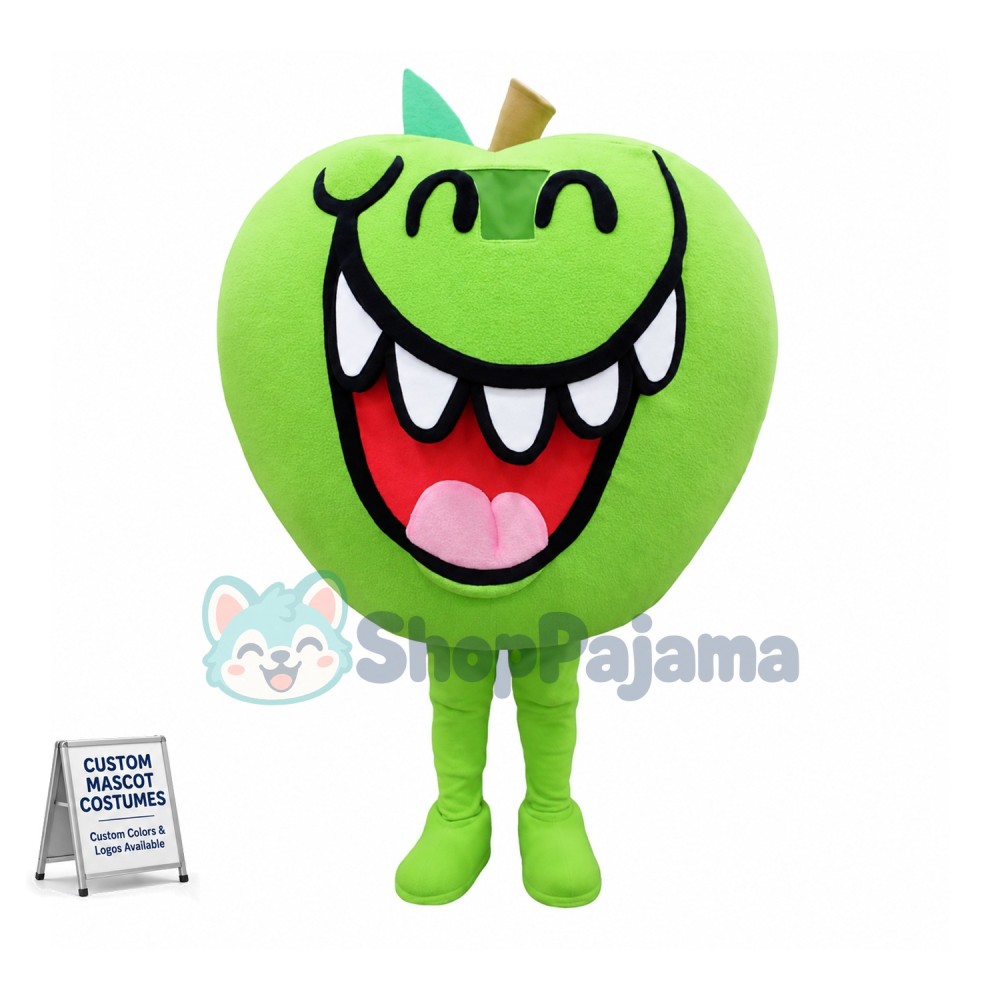 Green Apple Mascot Costume Custom Mascot