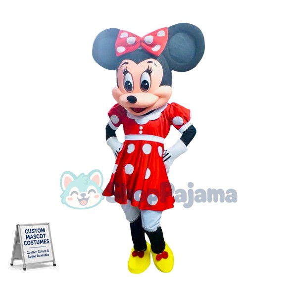 Mouse Clubhouse Red Lady Mouse Minnie Mascot Costume