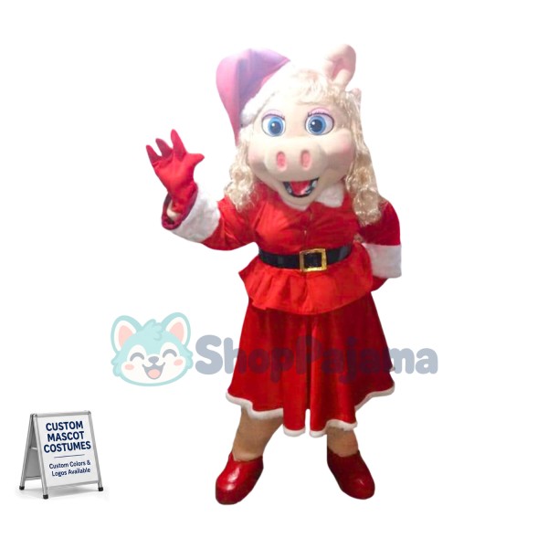 The Muppets Show Miss Piggy Christmas Dress Mascot Costume