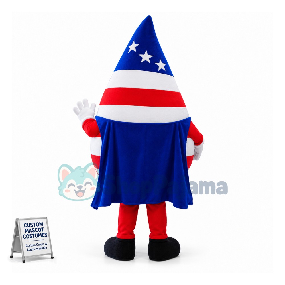 US Flag Print Water Drop Mascot Costume