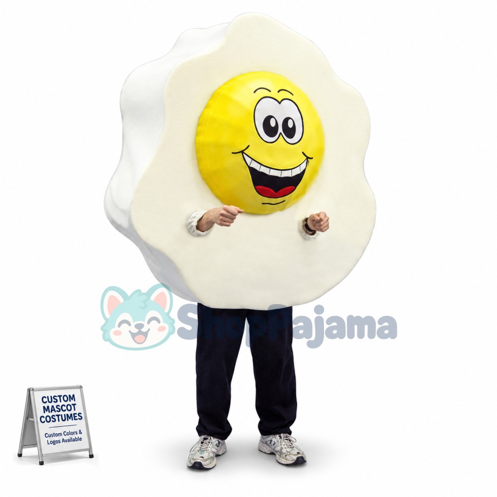 Big Fried Egg Mascot Costume