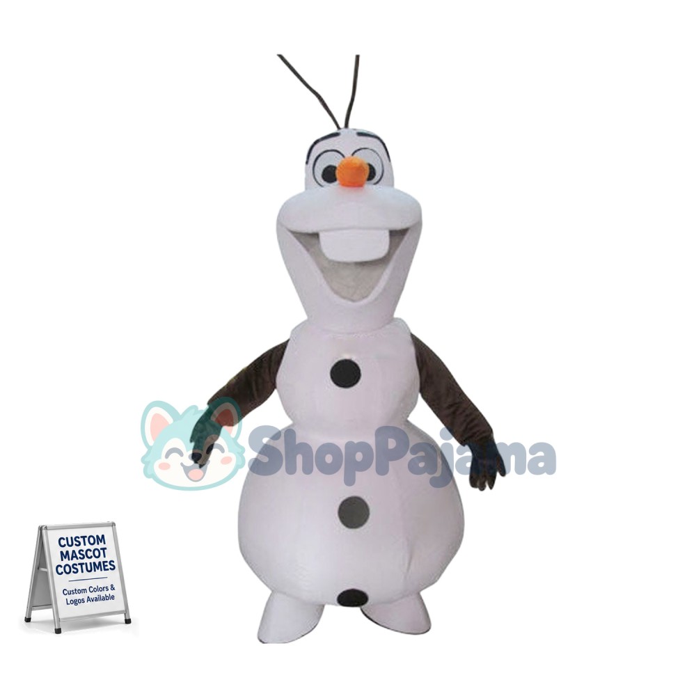 Smiling Olaf Mascot Costume Custom Mascot