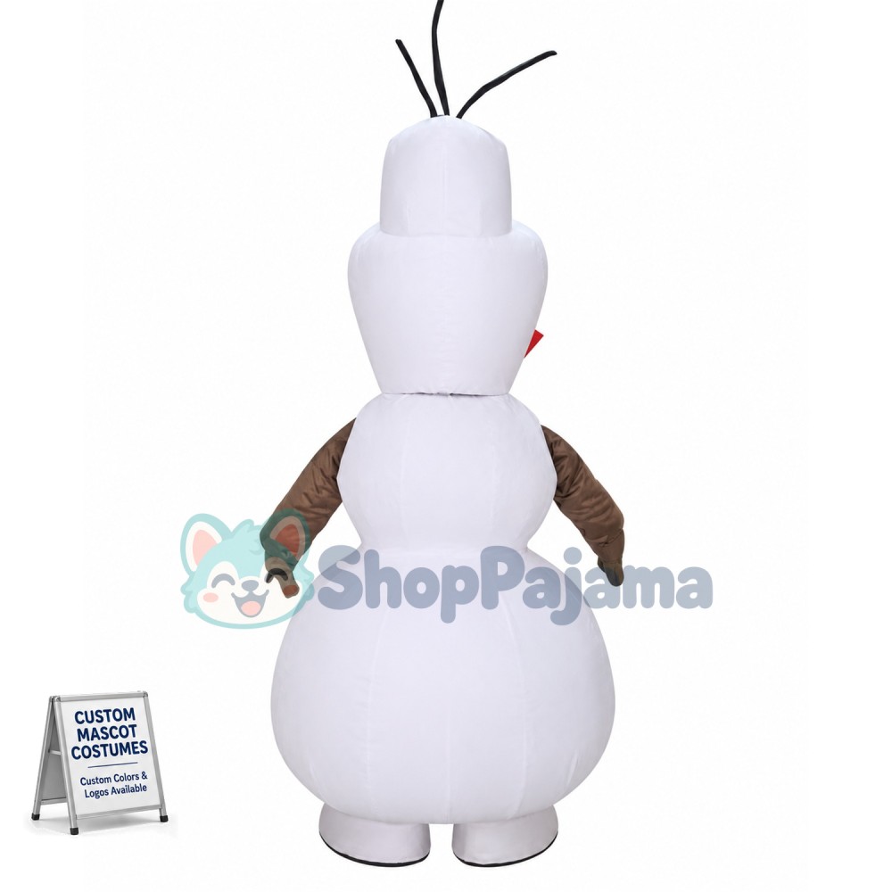 Smiling Olaf Mascot Costume Custom Mascot