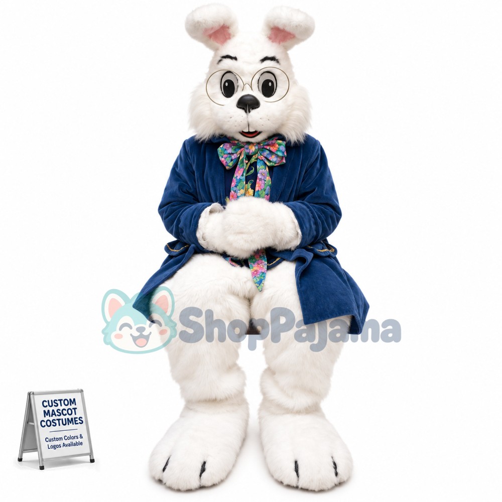 Easter Blue Wendell Rabbit Mascot Costume