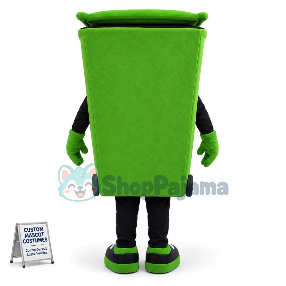 Green Recycle Trash Can Mascot Costume Adult Size Waste Ash Bin Garbage Can Anime Costumes Advertising Mascotte Fancy Dress Kits