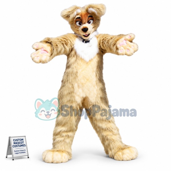 Brown Husky Dog Mascot Costume