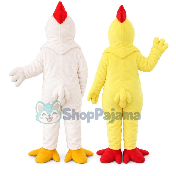 White Chicken Rooster Mascot Costume Cartoon Halloween