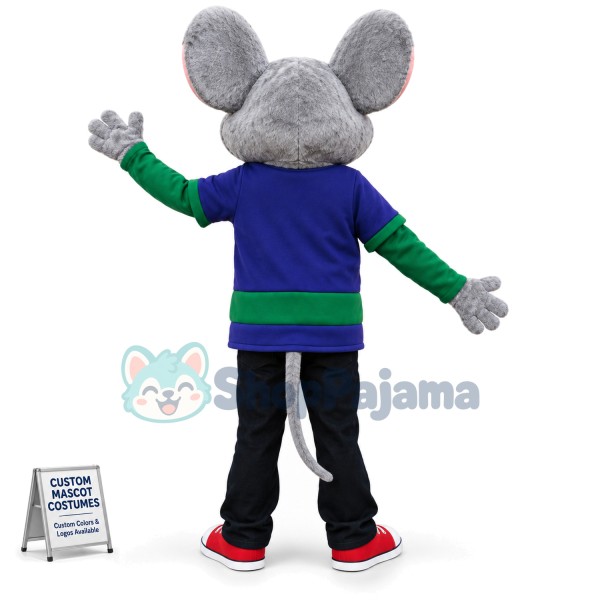Chuck E. Cheese Mascot Costume Happy Lightweight Mouse Mascot Costume