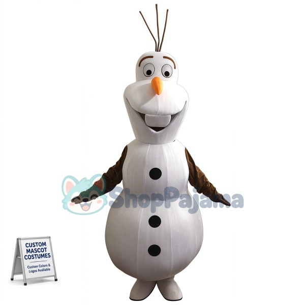 Smiling Olaf Mascot Costume Cartoon Snowman Mascot Costume