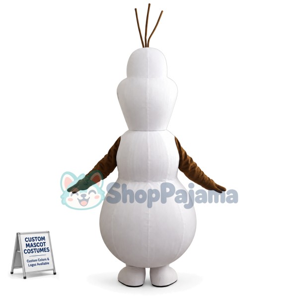 Smiling Olaf Mascot Costume Cartoon Snowman Mascot Costume