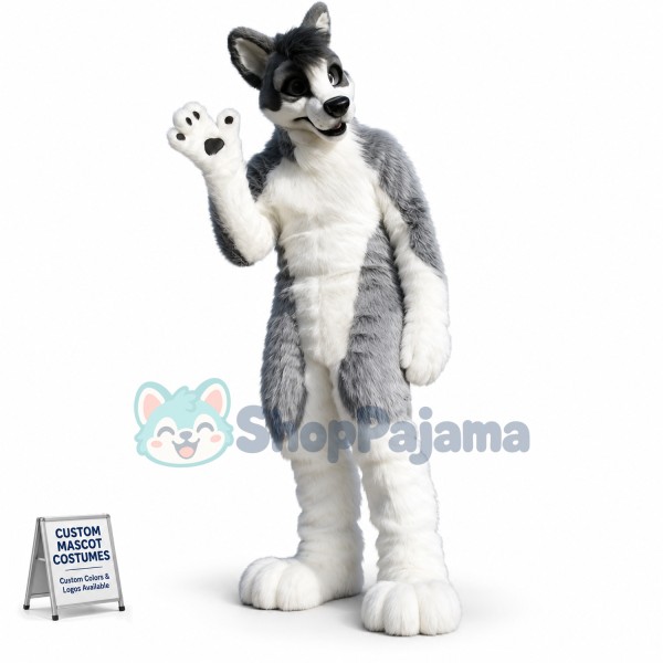 Wolf Dog Husky Fursuit Furry Mascot Costume Cosplay Party Dress Outfit Adult Size