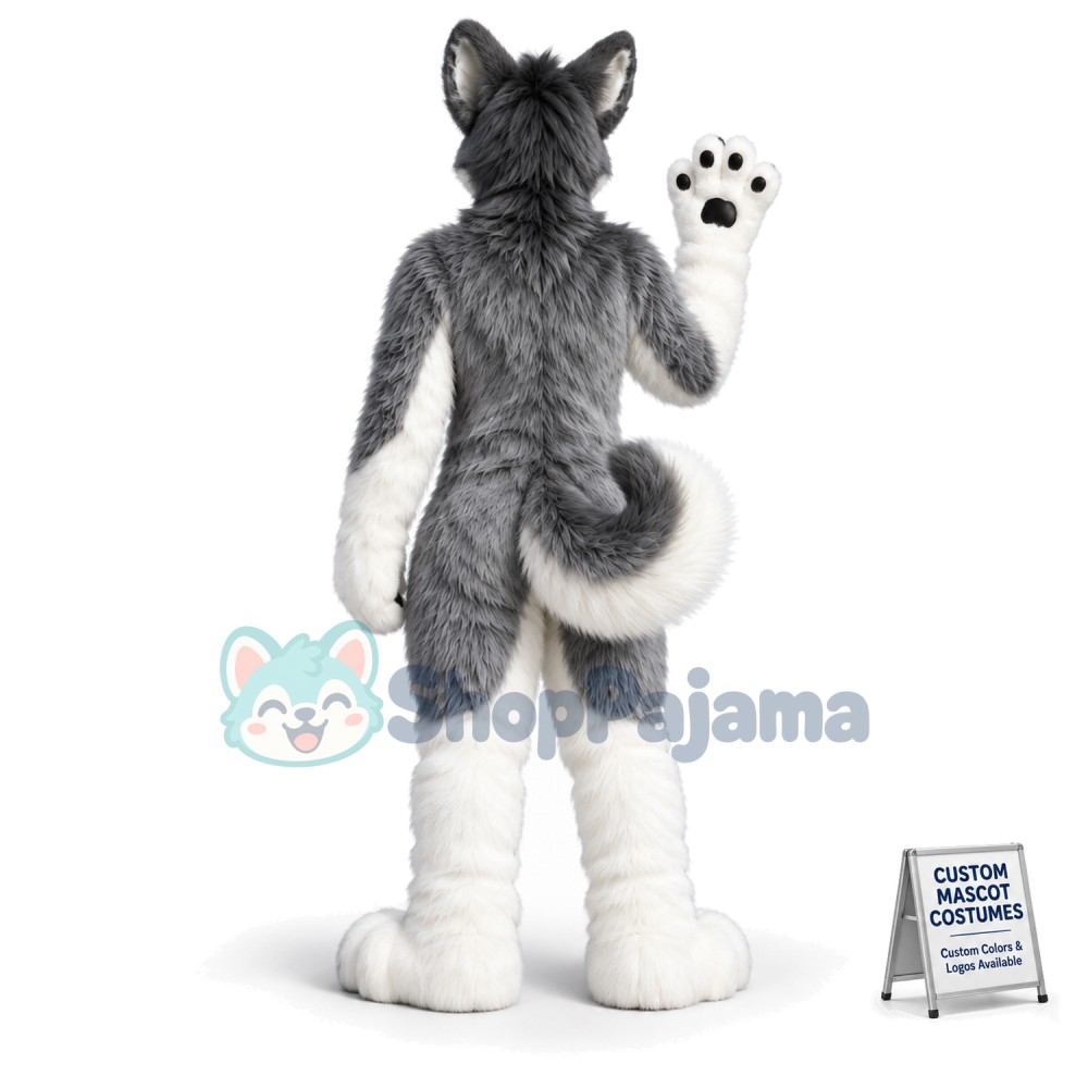 Wolf Dog Husky Fursuit Furry Mascot Costume Cosplay Party Dress Outfit Adult Size