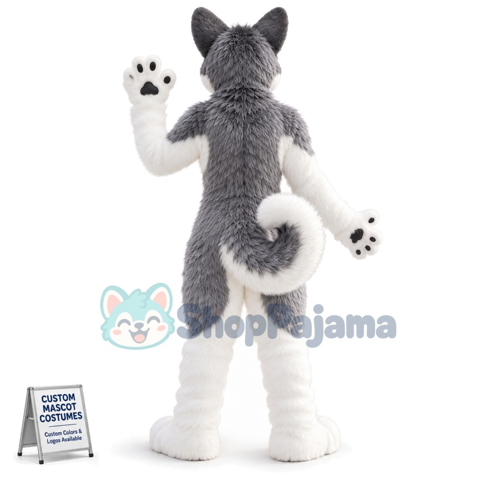 Wolf Dog Husky Fursuit Furry Mascot Costume Cosplay Party Dress Outfit Adult Size