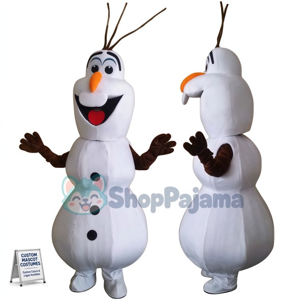 Smiling Olaf Mascot Costume Cartoon Character Mascot