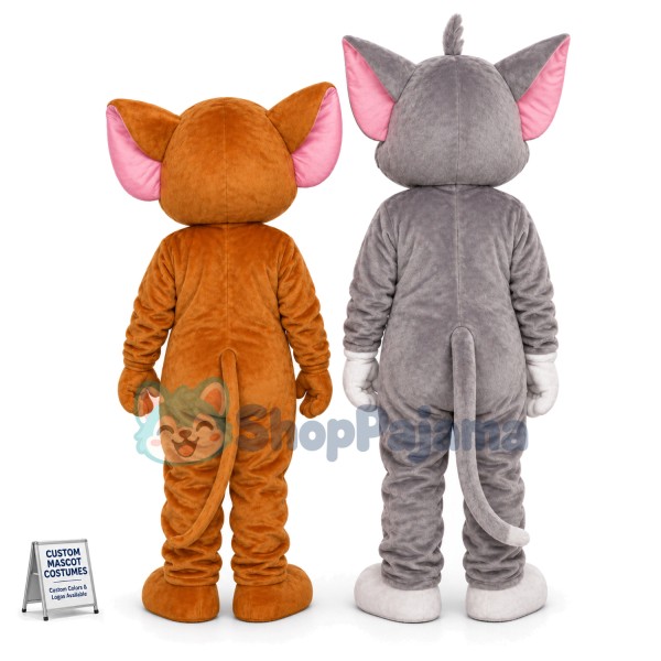 Tom Cat & Jerry Mouse Cartoon Mascot Costume