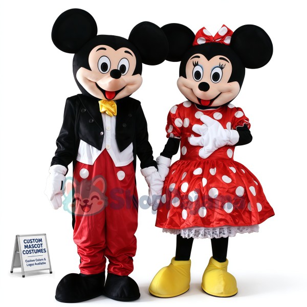 New Mickey Mouse & Minnie Mouse Mascot Costume
