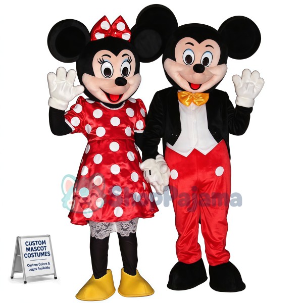 New Mickey Mouse & Minnie Mouse Mascot Costume