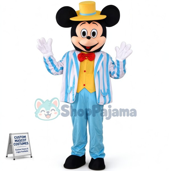 Disney Navy Blue Mickey Mouse Mascot Costume Party Game Adult Size Fancy Dress