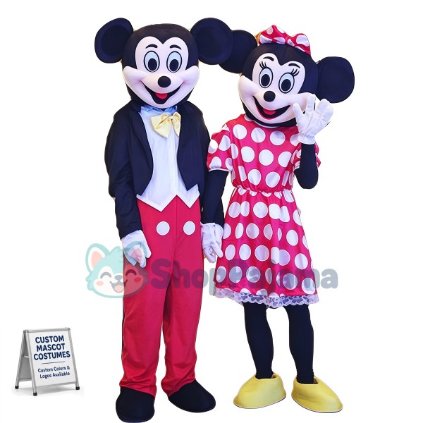 Mickey Mouse and Minnie Mouse Disney Mascot Costume