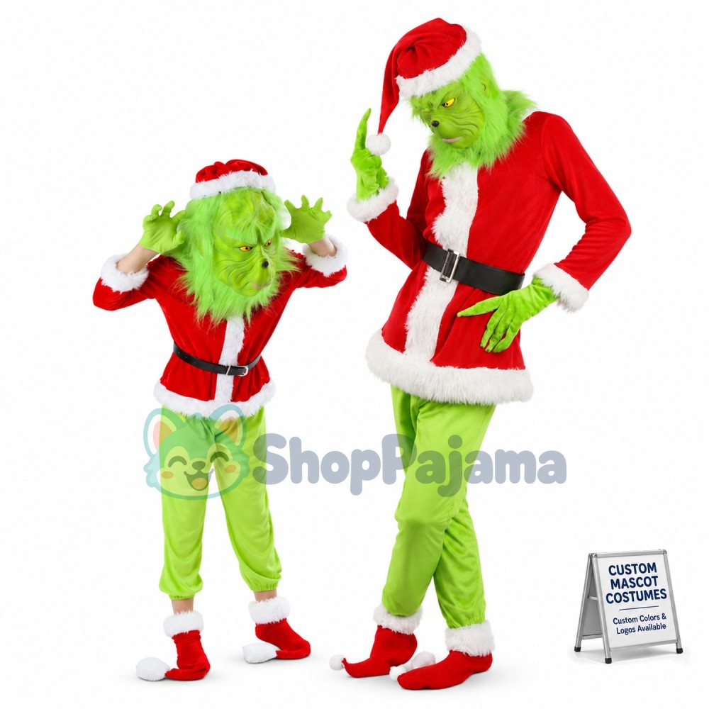 Christmas Grinch Santa Costume For Adult