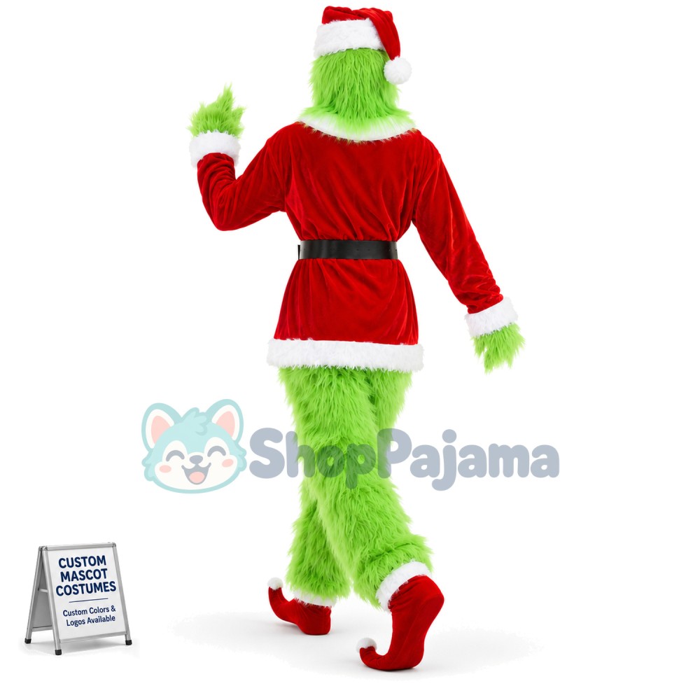 The Grinch Santa Fur Costume Outfit For Adult