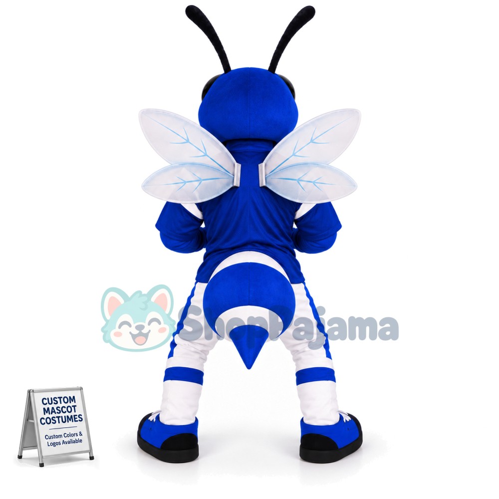 Blue Bee Mascot Costume
