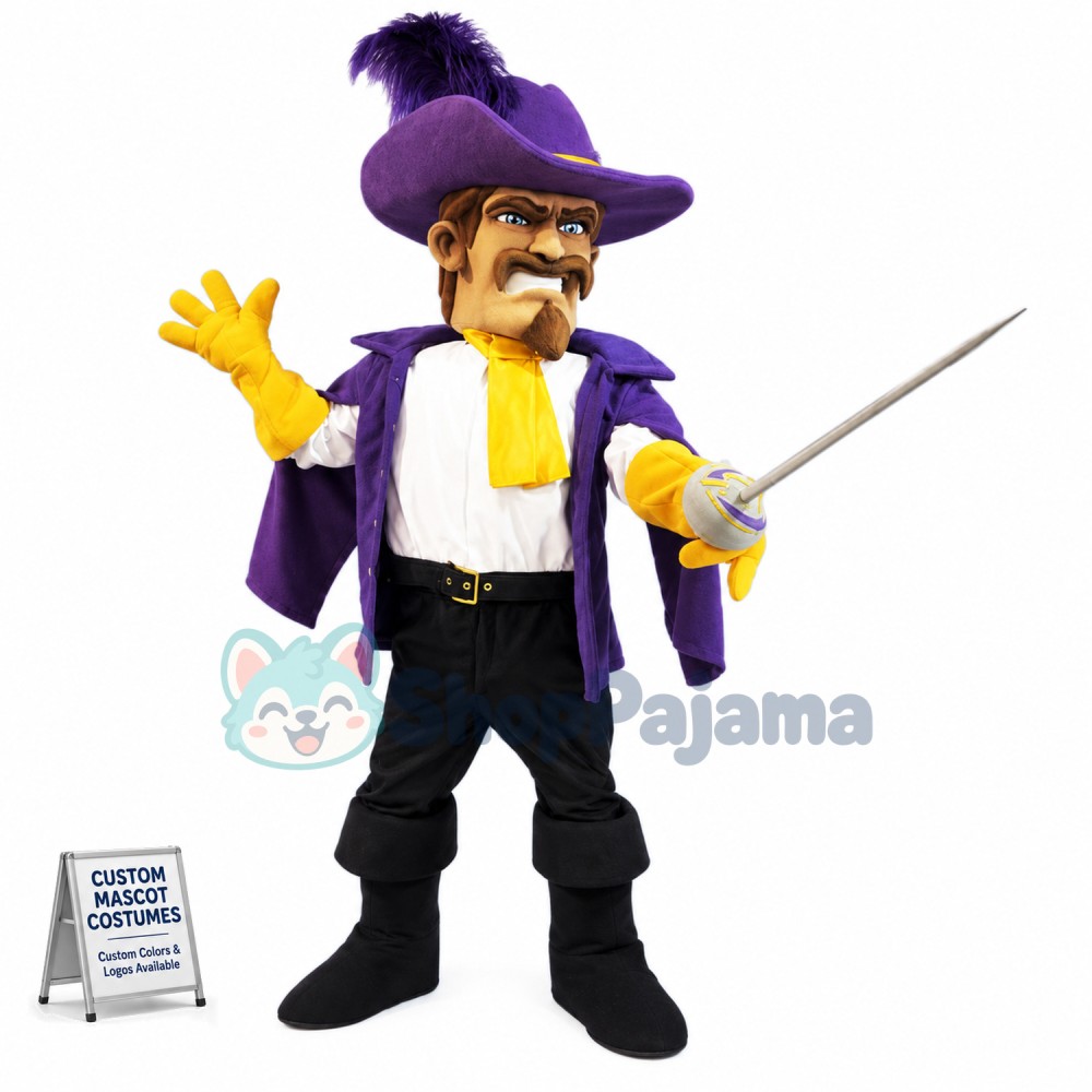 Purple Cavalier Mascot Costume
