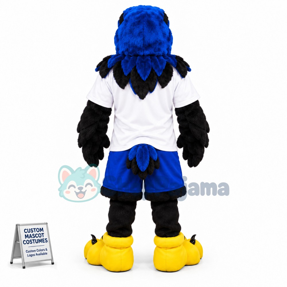 Blue Hawk Mascot Costume