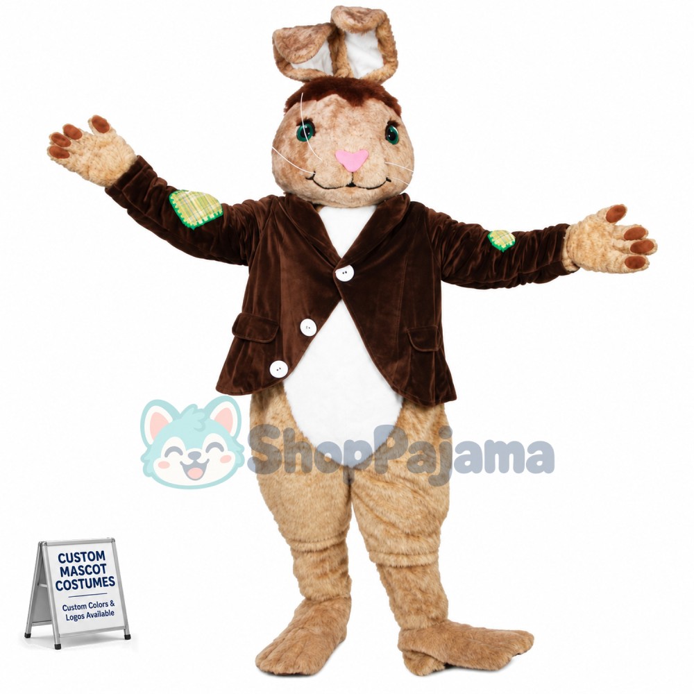 Custom Mascot Brown Rabbit Mascot Costume