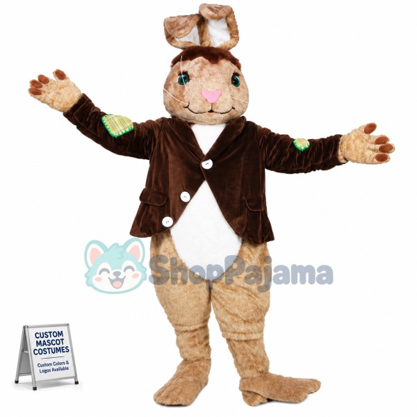 Custom Mascot Brown Rabbit Mascot Costume