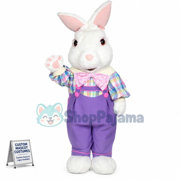 Fuzzy Bunny Mascot Costume
