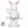 White Fuzzy Bunny Mascot Costume