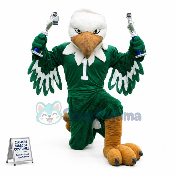 The Scrappy Green Eagle Mascot Costume