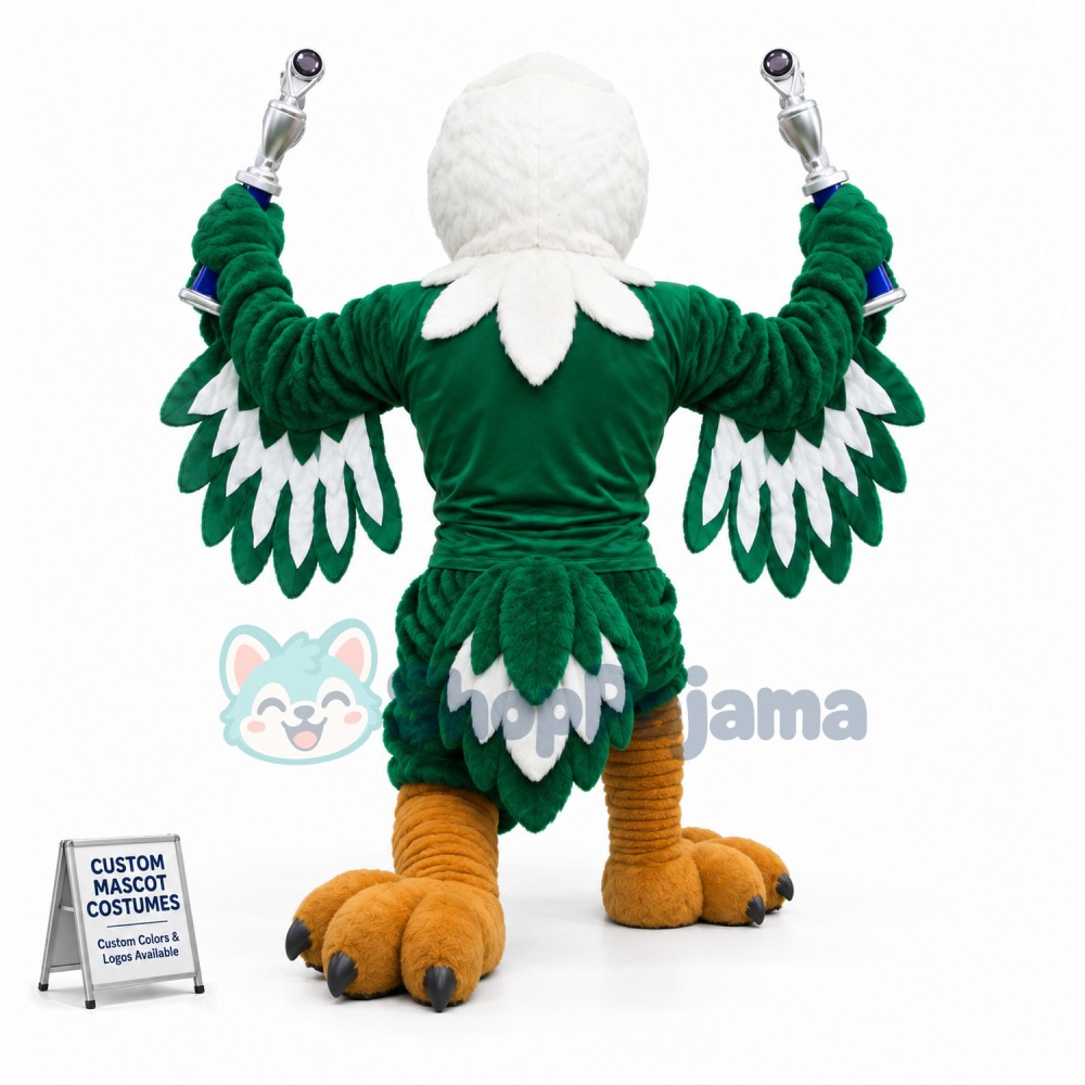 The Scrappy Green Eagle Mascot Costume
